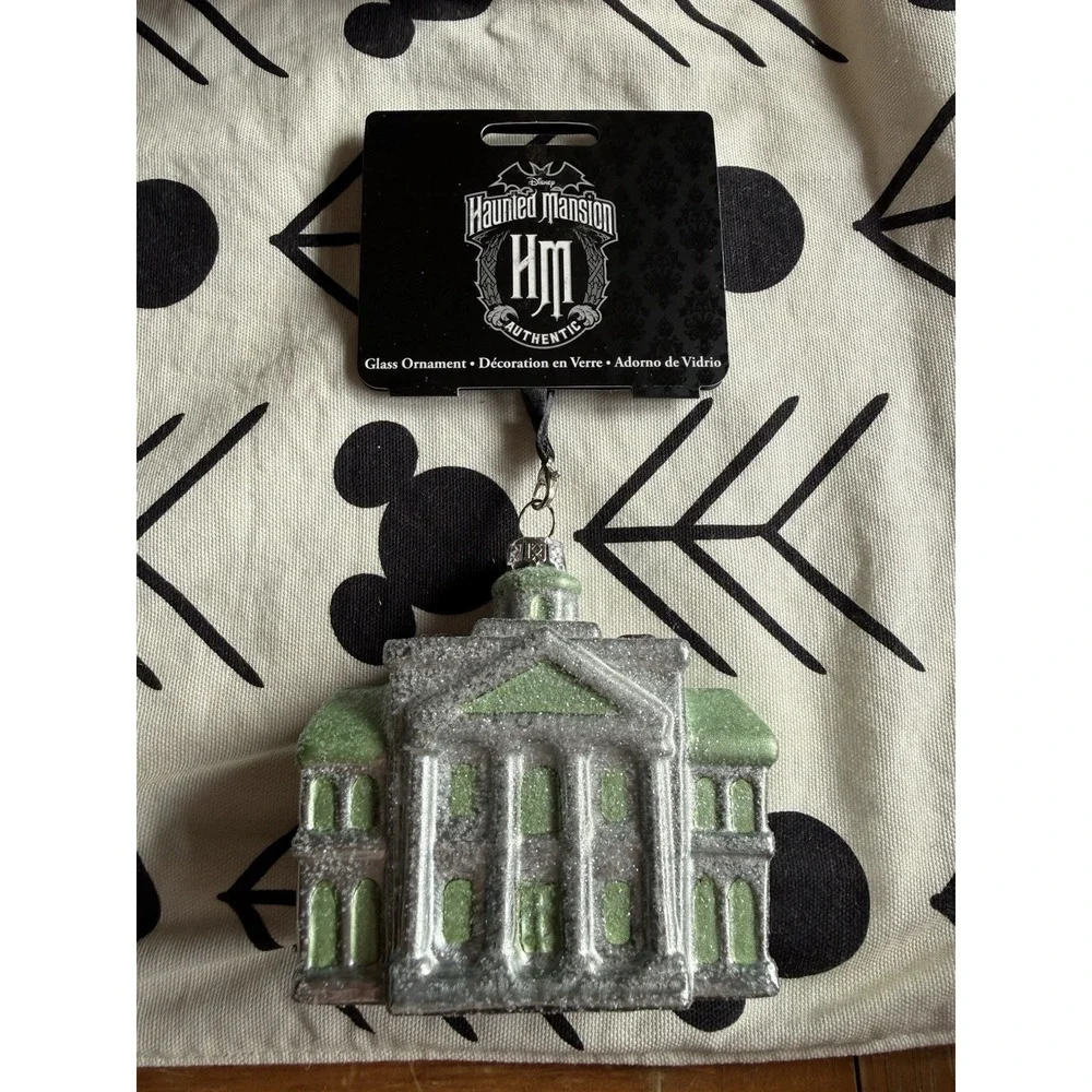 Disneyland The Haunted Mansion House Blown Glass Christmas Holiday Ornament NWT